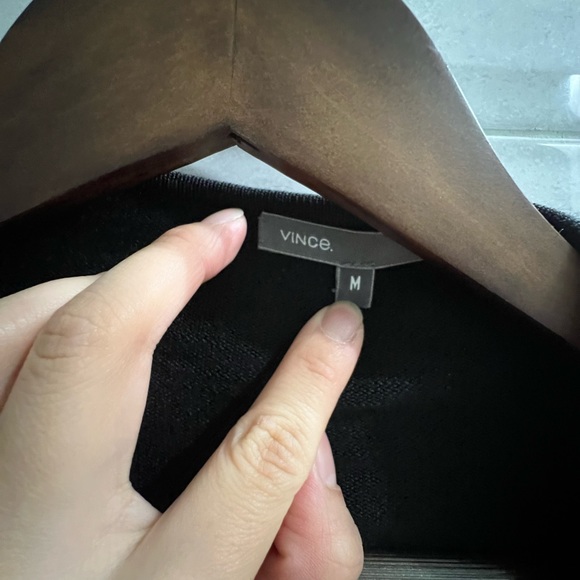 Vince black wool  Open Mid Length Wool Yak cashmere Cardigan knit coat m. - Picture 5 of 6